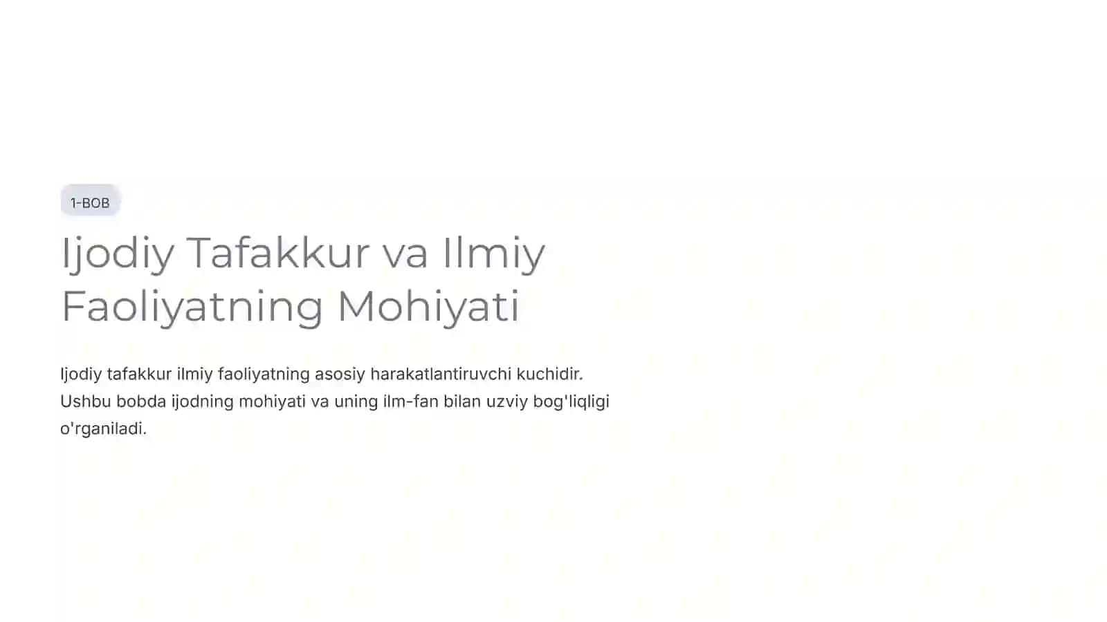 Ijod va Ijodiy Faoliyatning Namoyon Bo'lishi 2