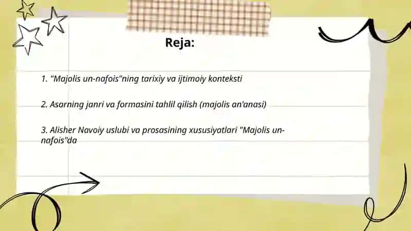 Majolis un-nafois asarini o'rganish va tahlili 2