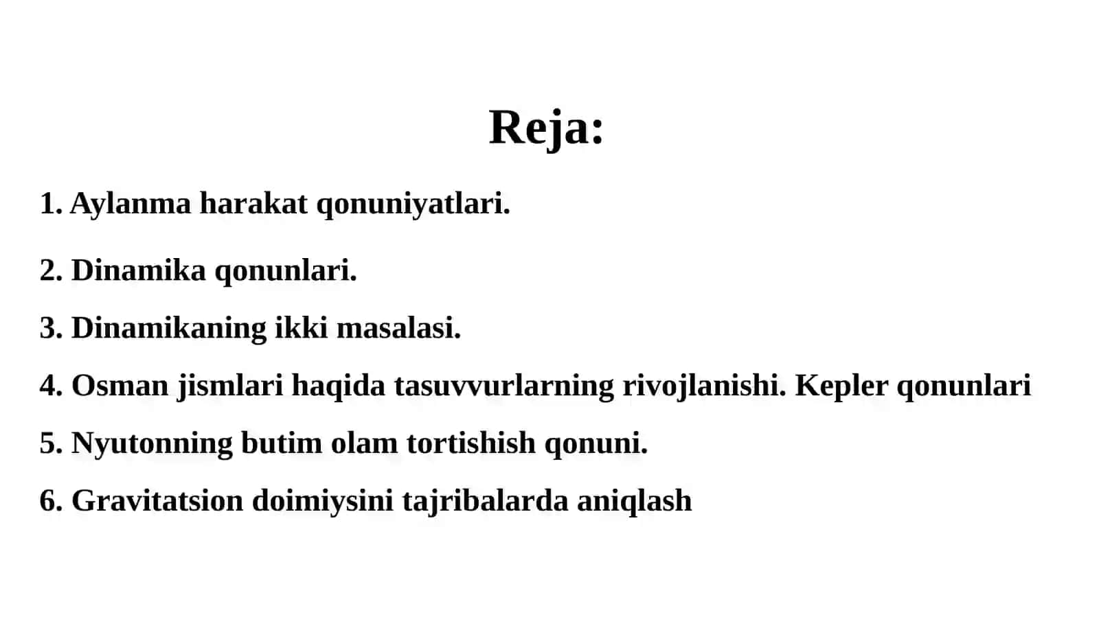 Aylanma harakat. Moddiy nuqta dinamikasi 2