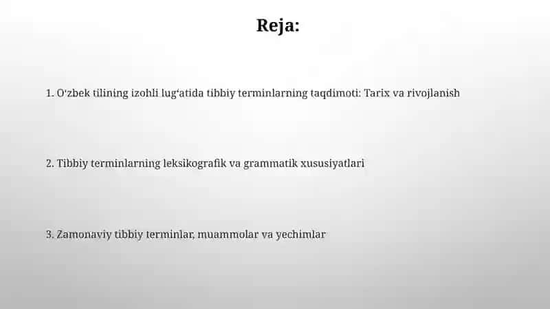 O'zbek tilining izohli lug'atida tibbiy terminlarning taqdimoti 2
