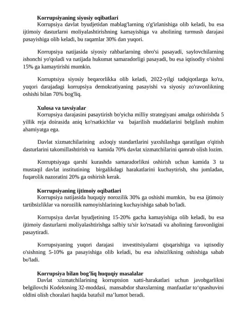 Korrupsiyaning mohiyati va uning oqibatlari 2