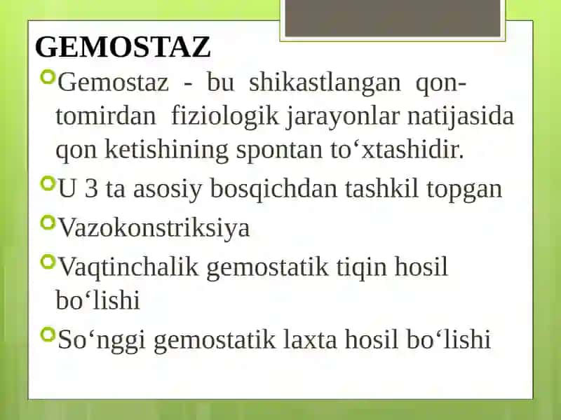 Gemostaz fibrinoliz qon quyish asoslari 2