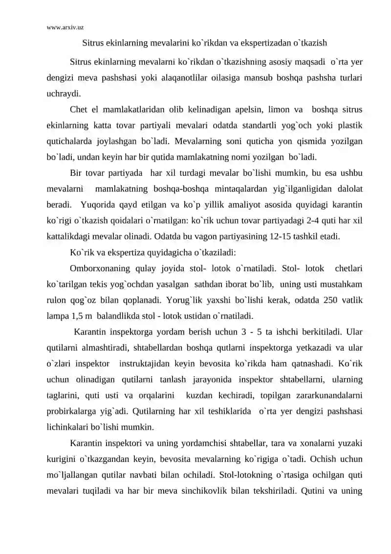 Sitrus ekinlarning mevalarni ko`rikdan o`tkazish 2