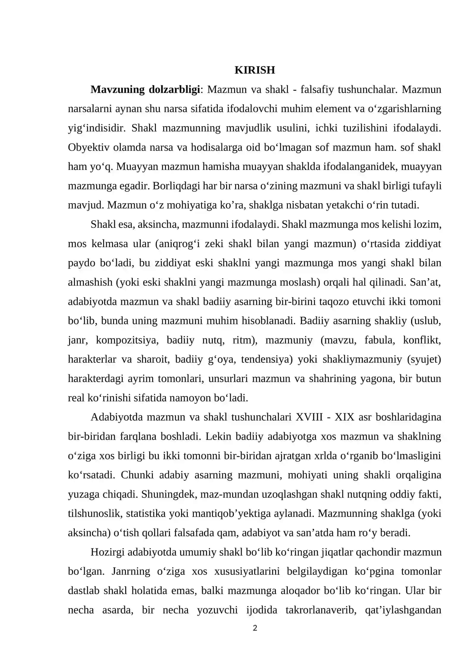 SHAKL VA MAZMUN. MAZMUNNI IFODALOVCHI JIHATLAR 2