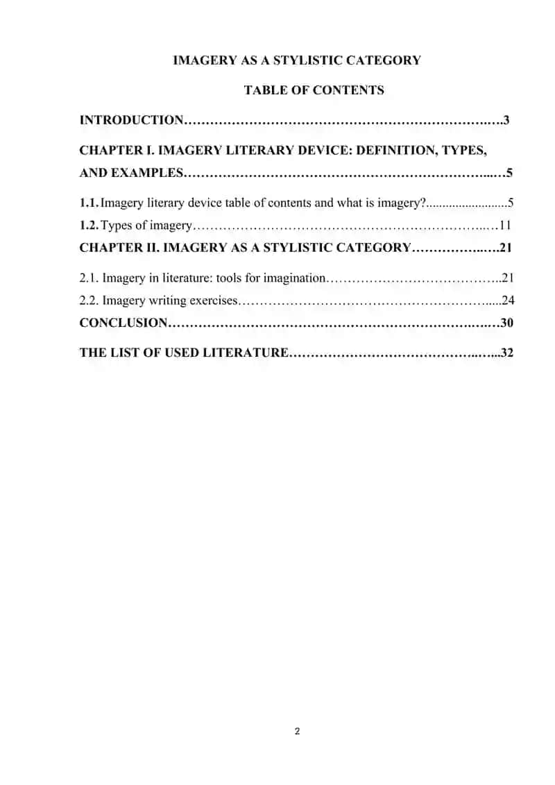 IMAGERY AS A STYLISTIC CATEGORY 2