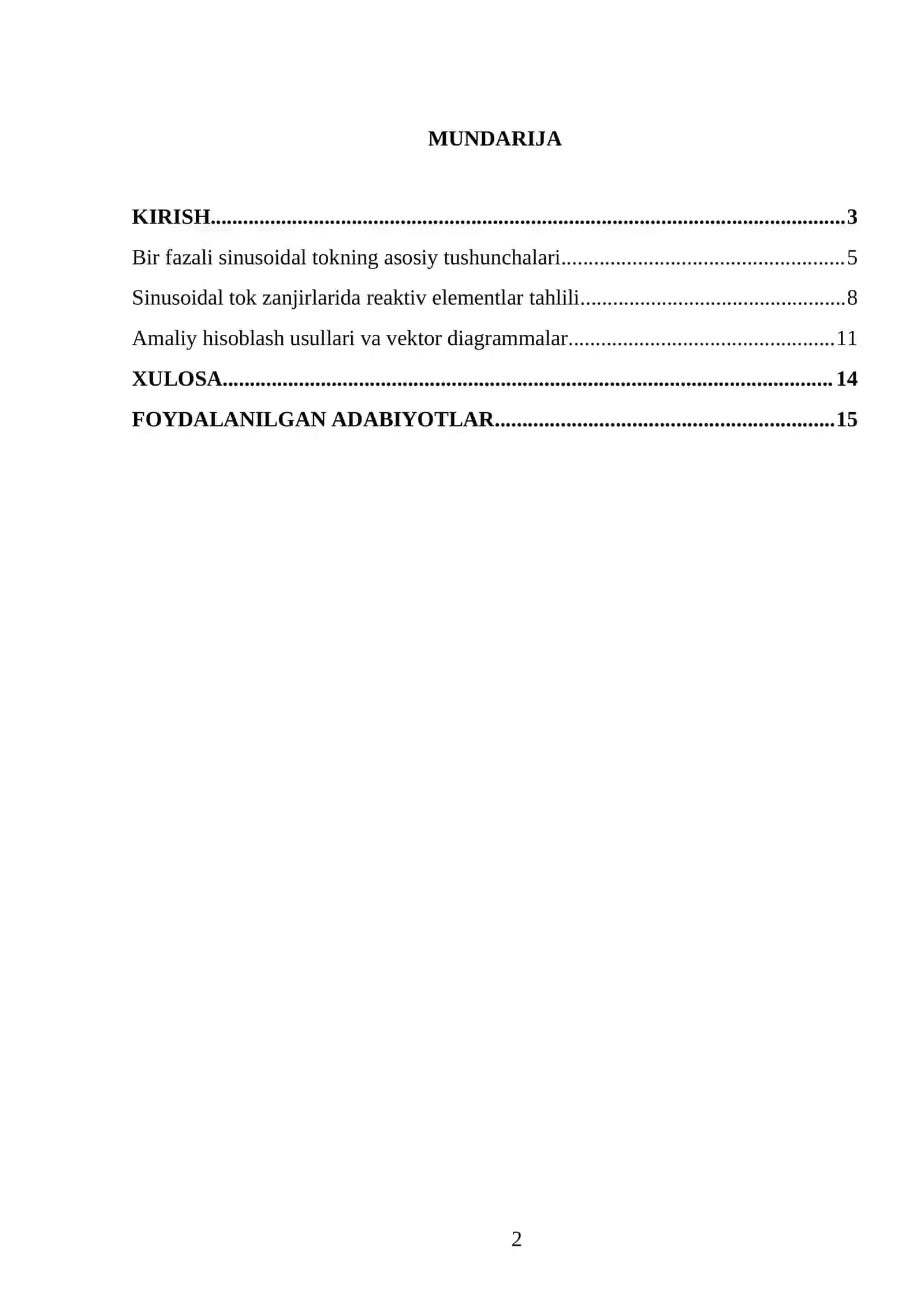 Bir fazali sinusoidal o‘zgaruvchan tok zanjirlari 2