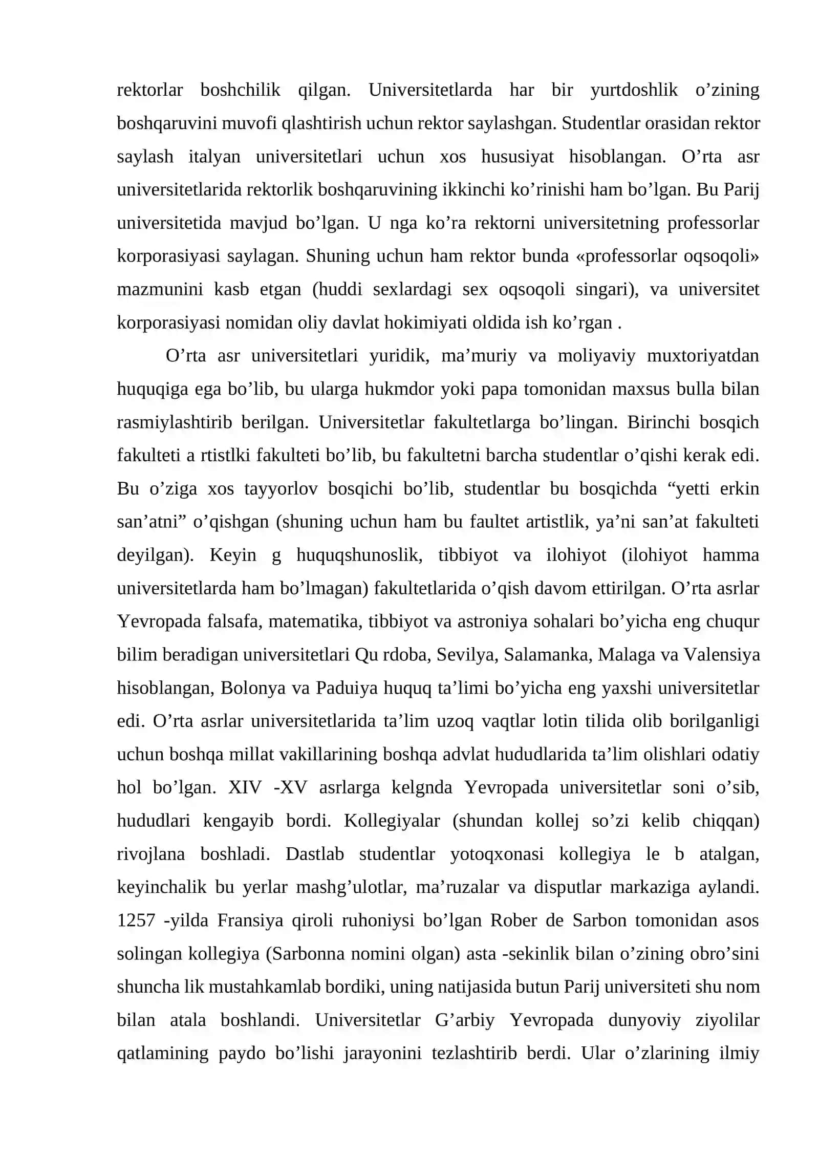 RIVOJLANGAN O‘RTA ASRLAR HUSUSIYATI TEZIS 2
