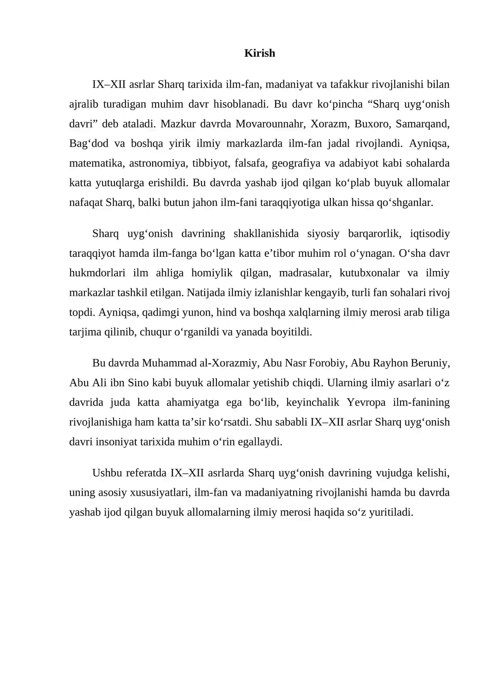 IX–XII asrlarda Sharq uyg‘onish davri 2