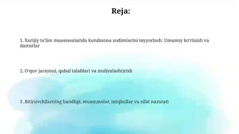 Kutubxonachi kadrlar tayyorlash 2