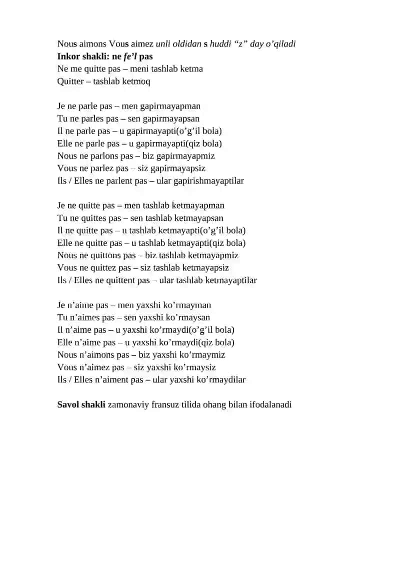 Hurmat shakli – Vous parlez 2