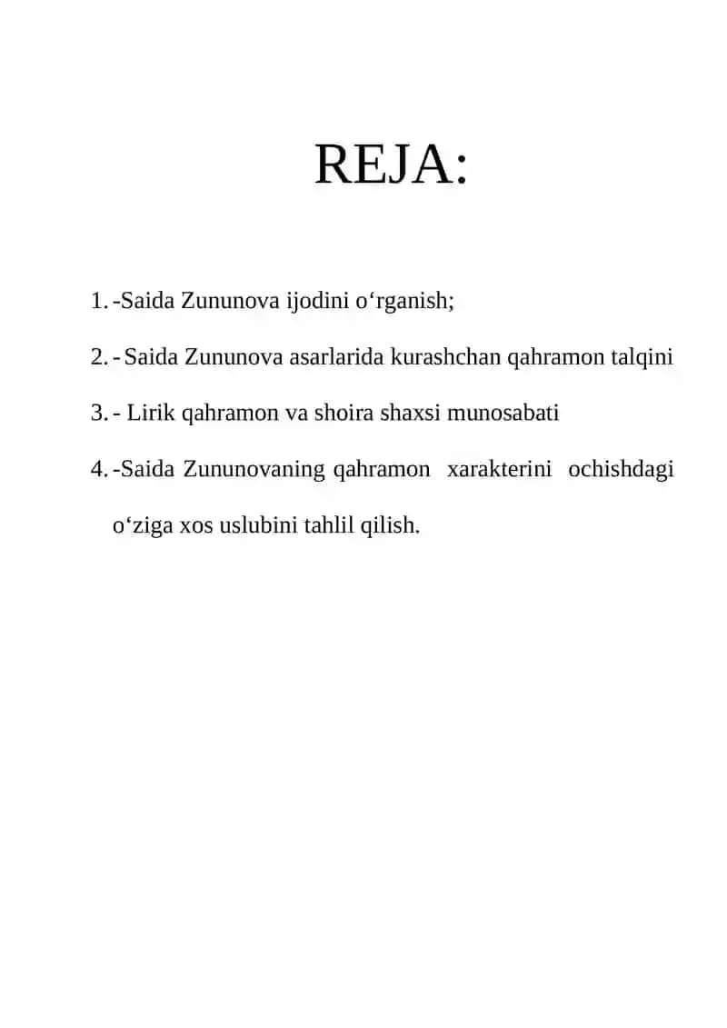 SAIDA ZUNUNOVA IJODINI O‘RGANISH 2