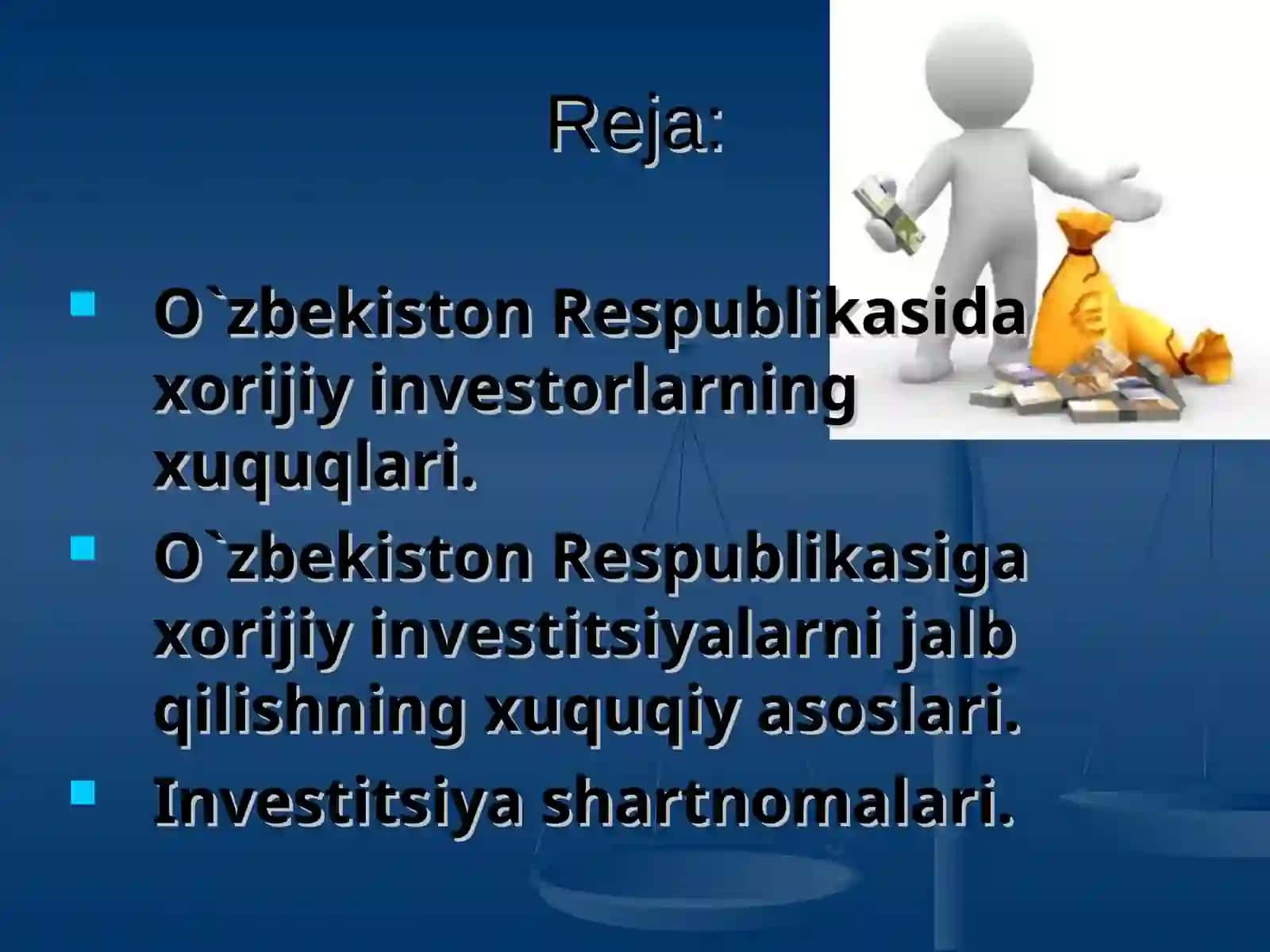 Xorijiy investitsiyalar jalb qilish shakllari 2
