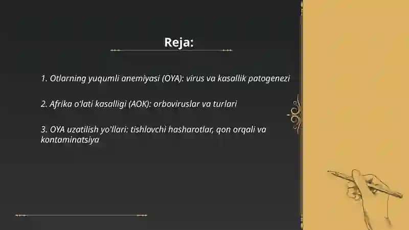 Otlarning yuqumli anemiyasi (OYA) 2