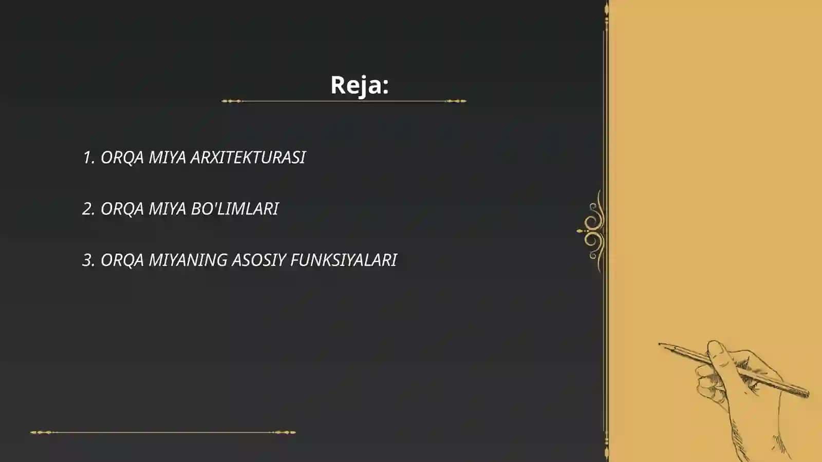ORQA MIYA ARXITEKTURASI 2