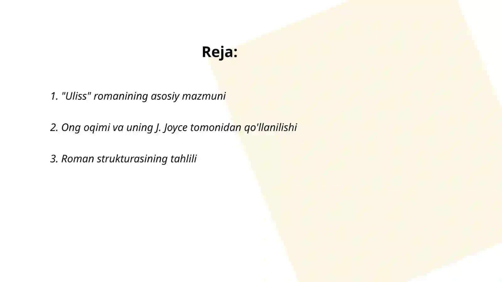 "Uliss" romanining tahlili 2