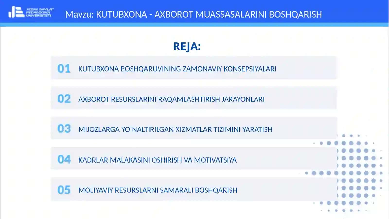 KUTUBXONA BOSHQARUVINING ZAMONAVIY KONSEPSIYALARI 2