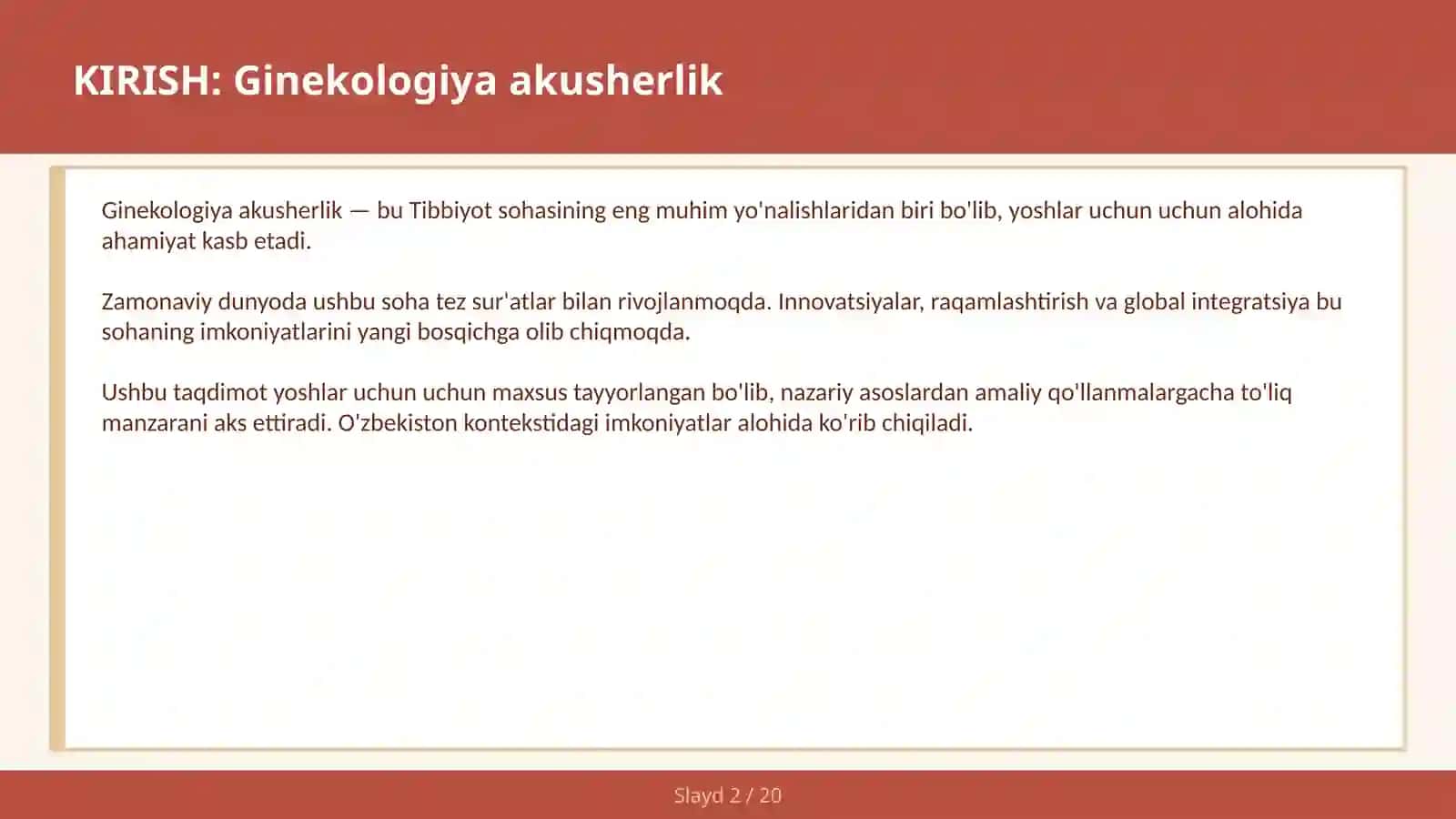 Ginekologiya akusherlik 2