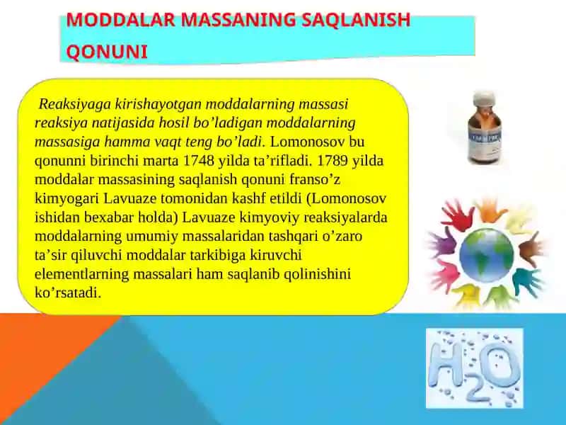 Kimyoning asosiy qonunlari 2