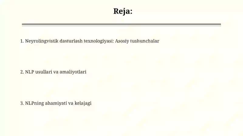 Neyrolingvistik dasturlash texnologiyasi 2