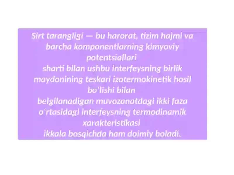 Suyuqliklarning sirttarangligi. Havo va gaz emboliyasi 2