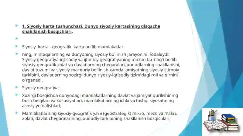 Hozirgi zamon dunyo siyosiy va iqtisodiy kartasi 2