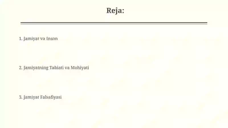 Jamiyat falsafasi 2
