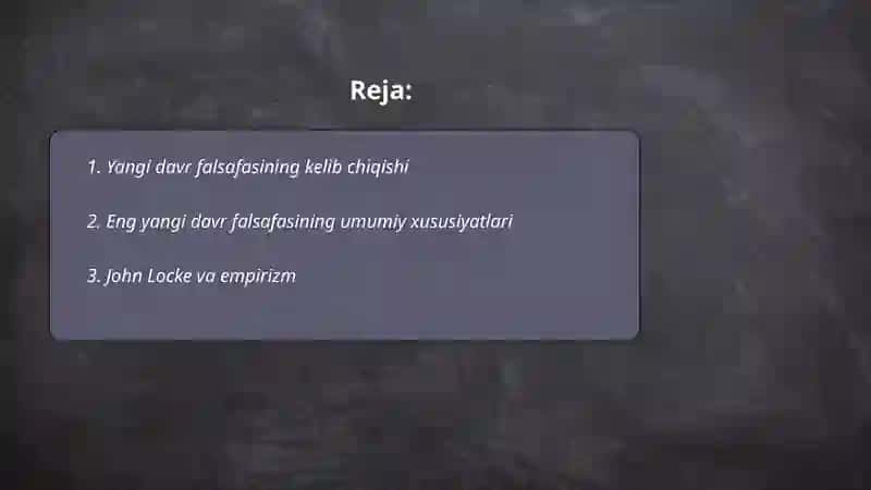 Yangi davr falsafasi 2