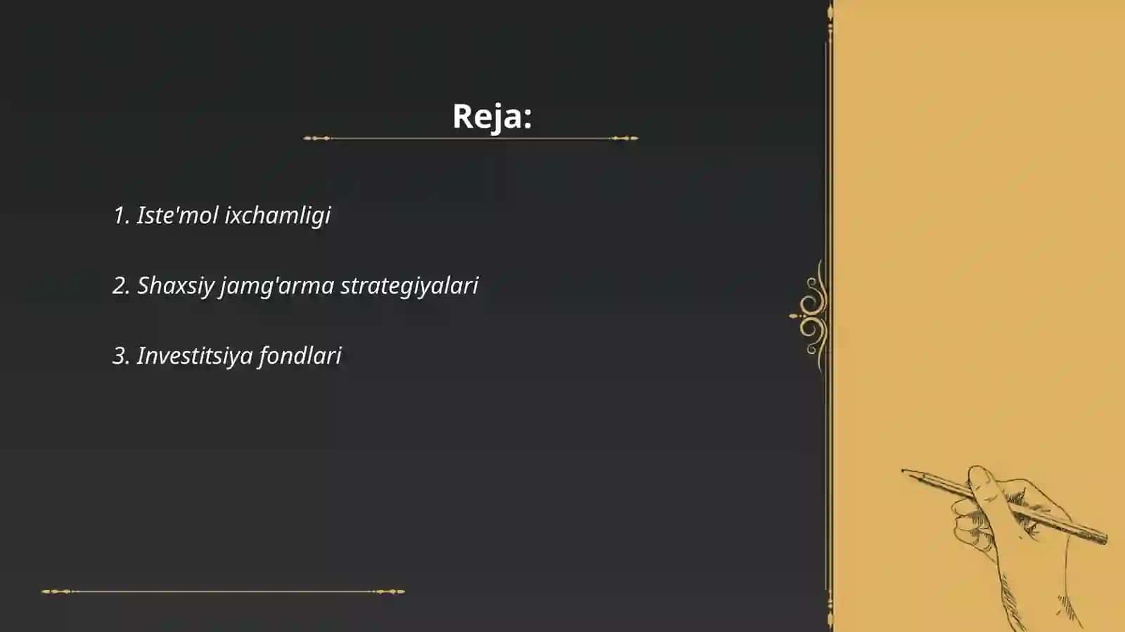Iste'mol, jamg'arma va investitsiyalar 2