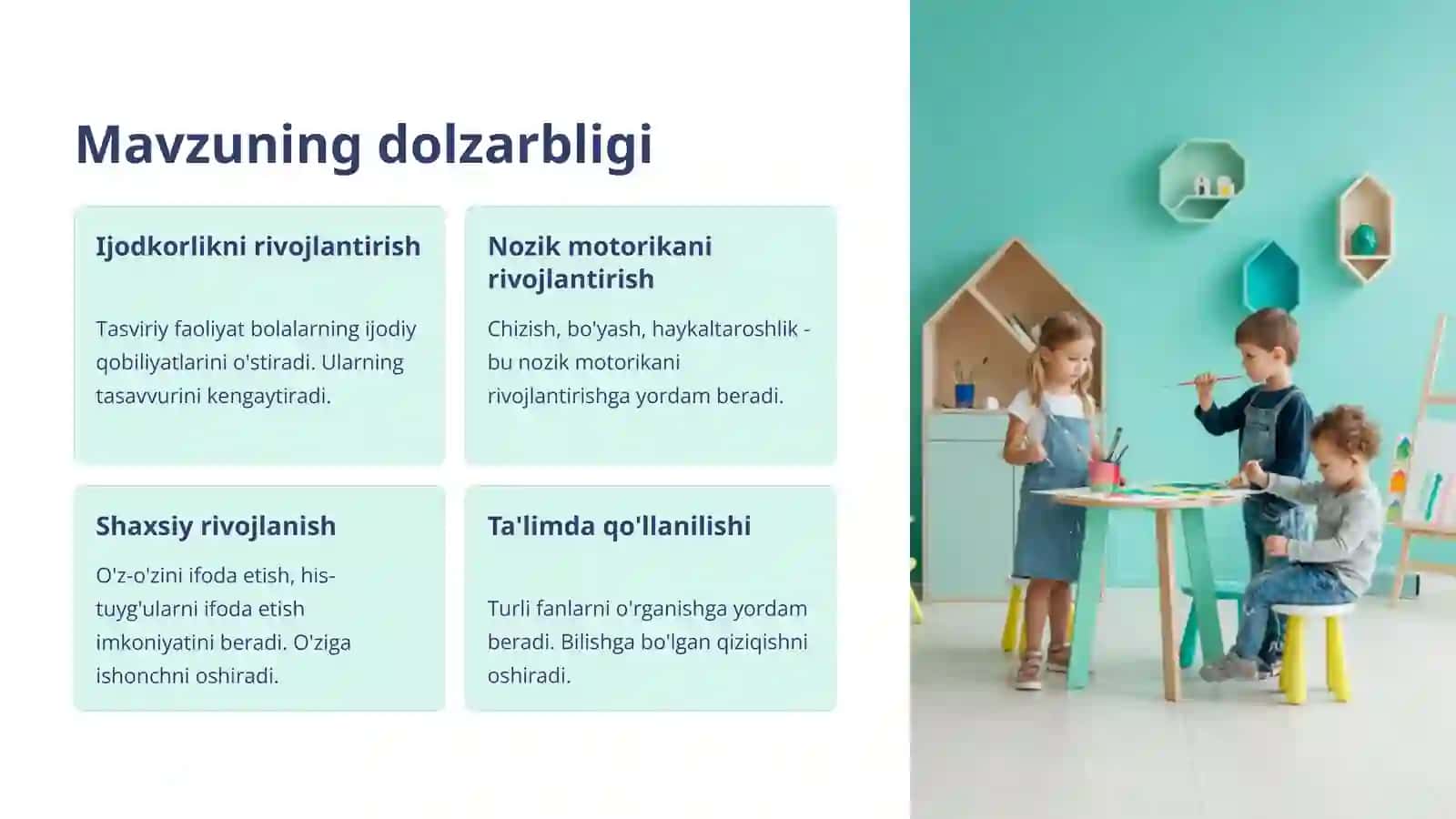 Turli yosh guruhlar tarbiyasida tasviriy faoliyat tushunchasi 2
