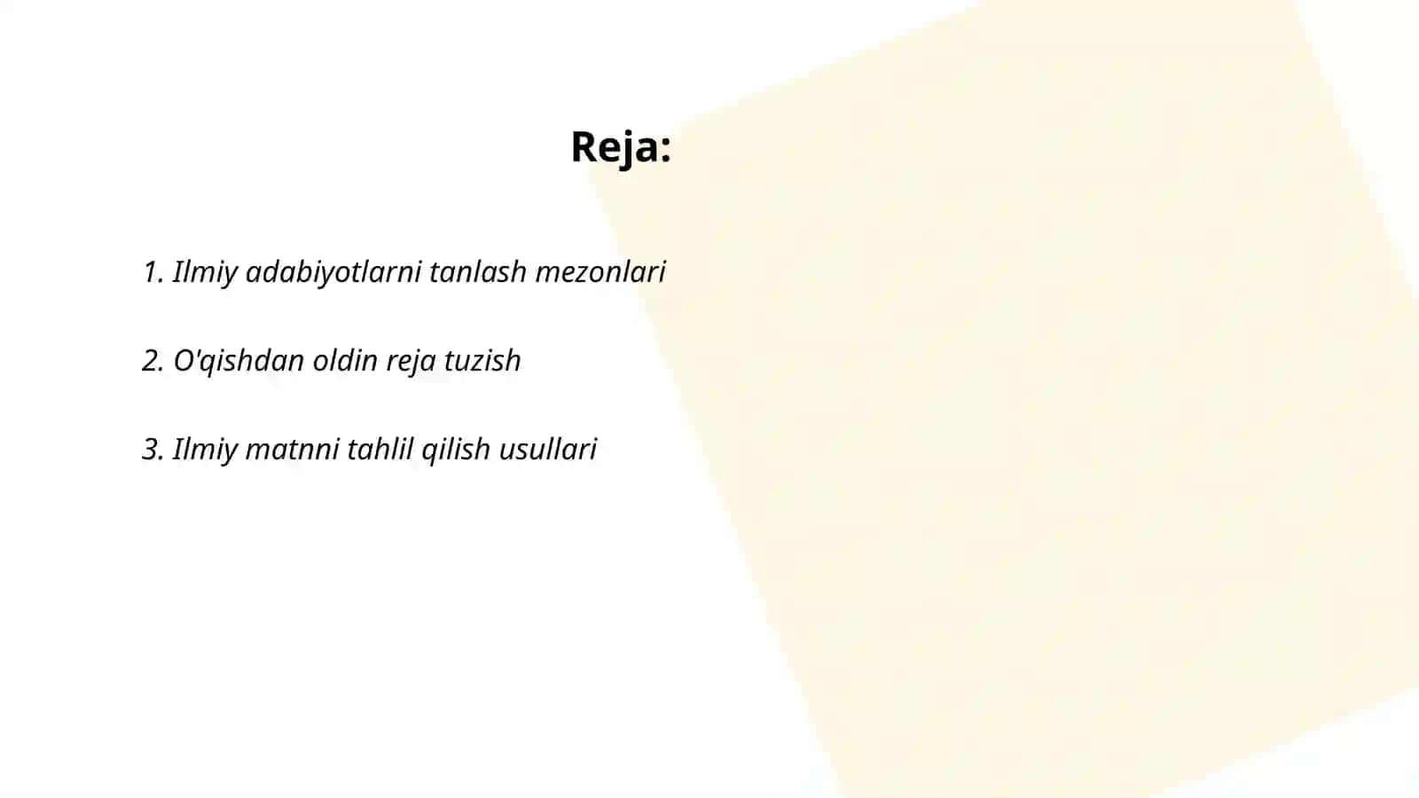 Ilmiy adabiyotlarning mutolaa qilish qoidalari 2