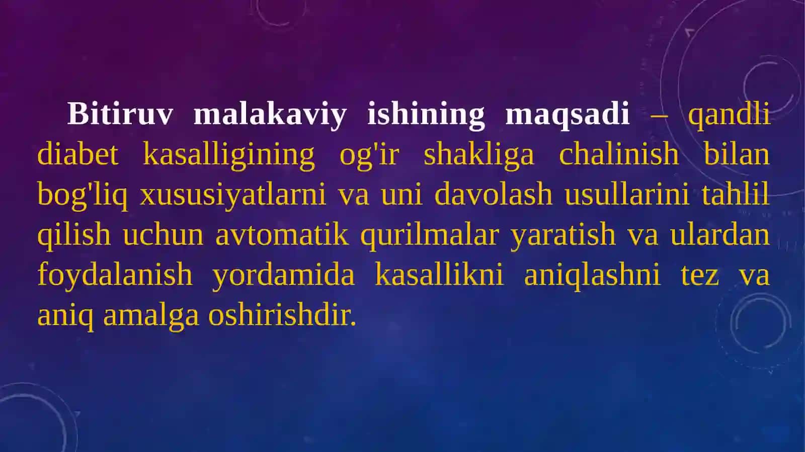 QANDLI DIABED KASALLIGINI ANIQLOVCHI QURILMA MAKETINI ISHLAB CHIQISH 2
