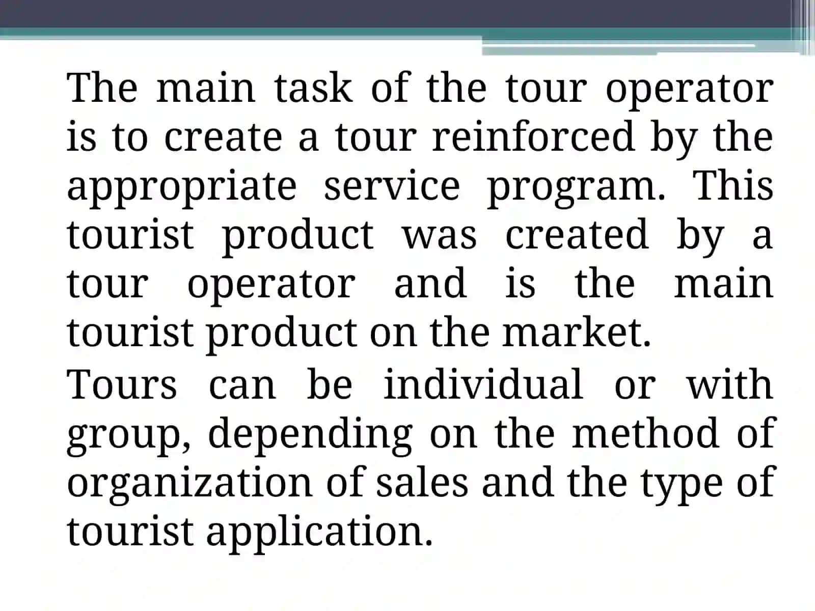 CREATION OF AN ATTRACTIVE TOURISM PRODUCTS AND SERVICE CLASSES 2