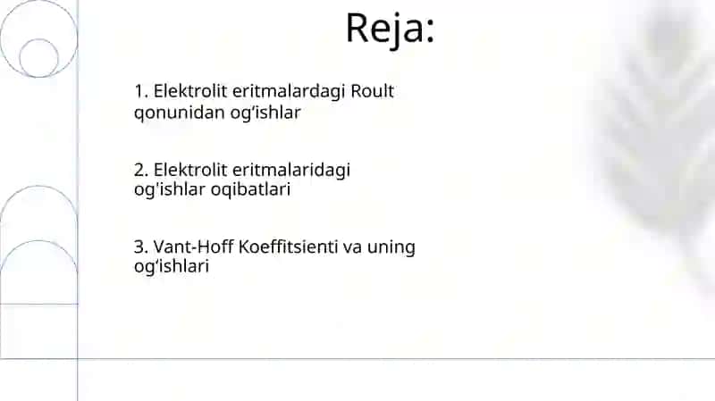Elektrolit eritmalarda Raul va Vant-Goft qonunlaridan chetlanish 2