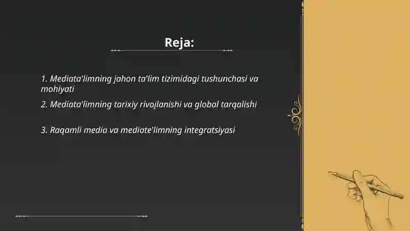 Mediataʼlimning jahon taʼlim tizimida tutgan oʻrni 2