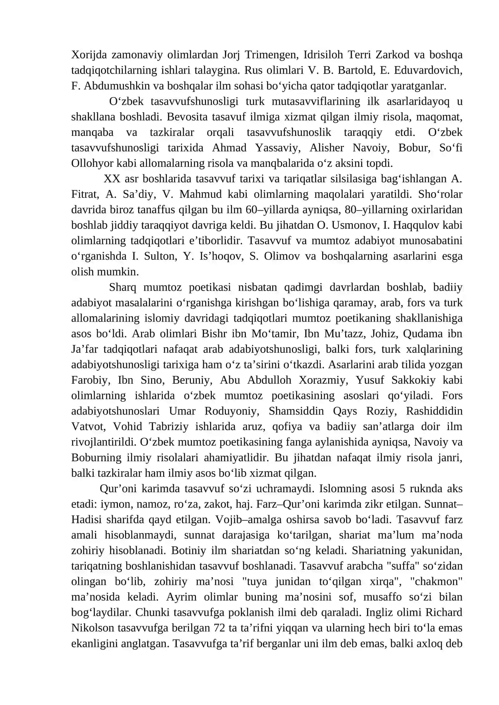 TASAVVUFNING PAYDO BO‘LISHI TARIXI VA MANBALARI 2