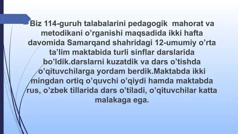 Pedagogik taqdimot 2