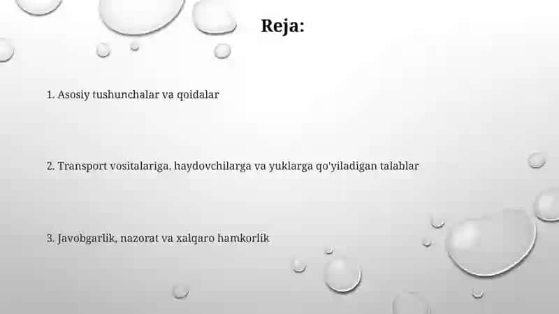 Transportatsiya qoidalari 2