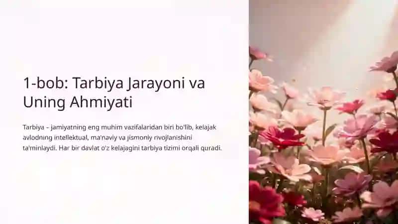 Tarbiya Nazariyasi: Tarbiya Metodlari va Turlari 2