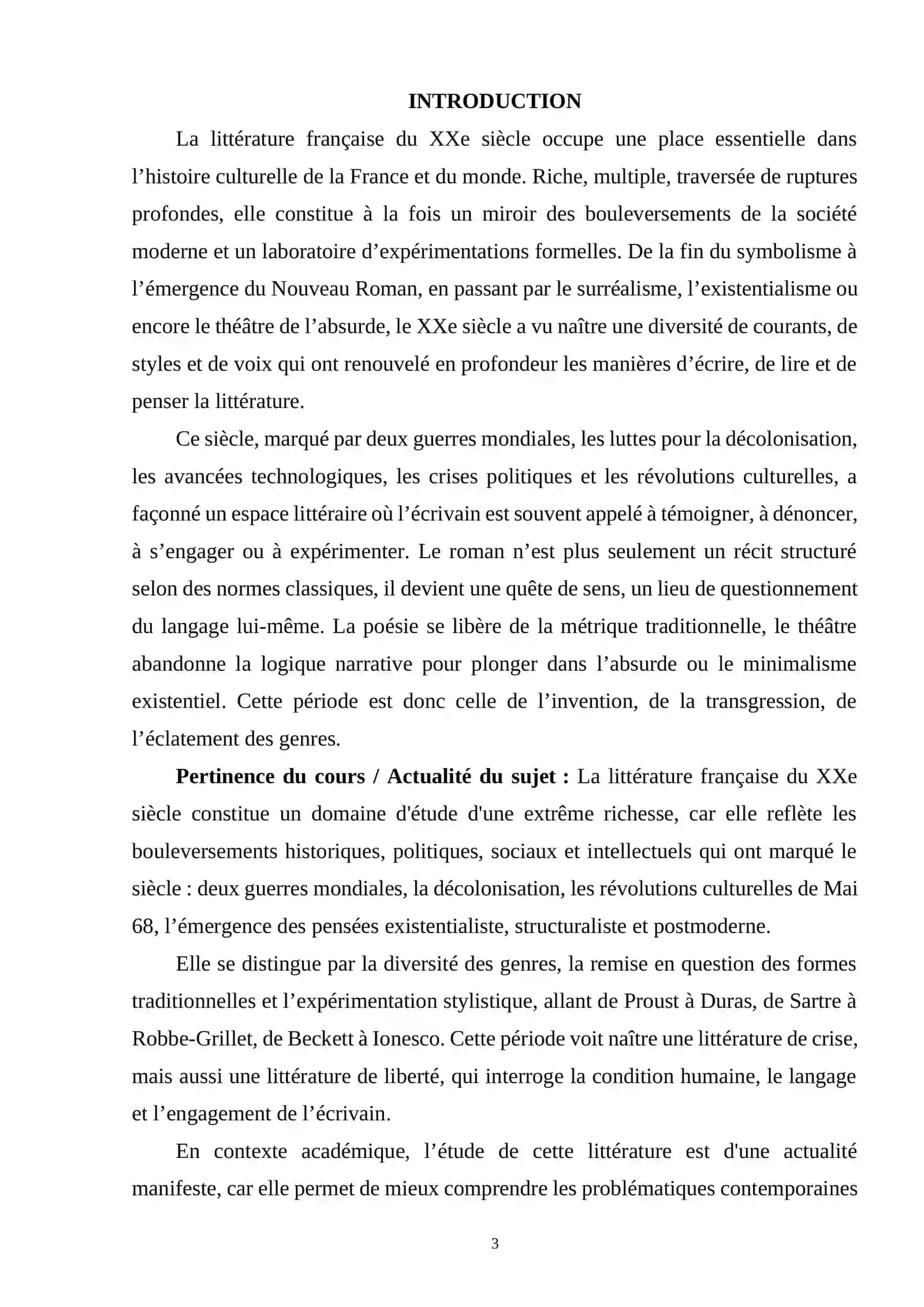 LA LITTERATURE FRANÇAISE DU XX SIECLES 2