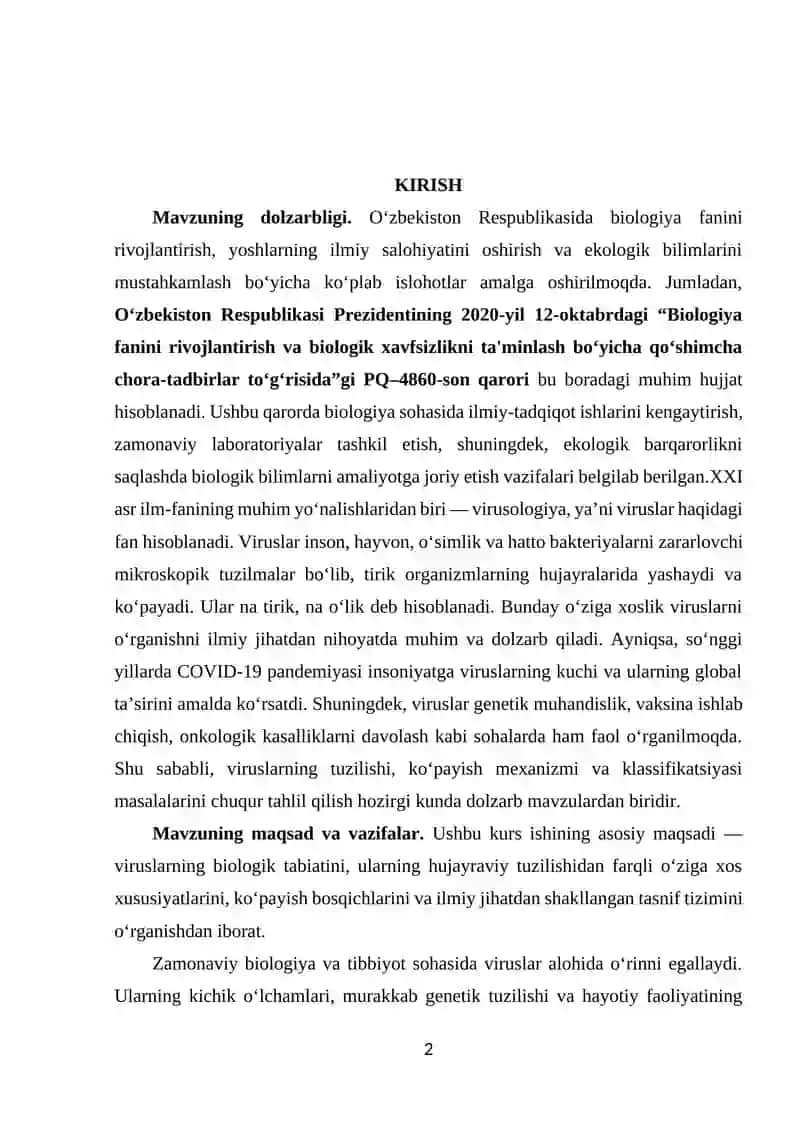 Viruslar (Virophyta) tuzilishi, ko‘payishi kLkassifikatsiyasi 2