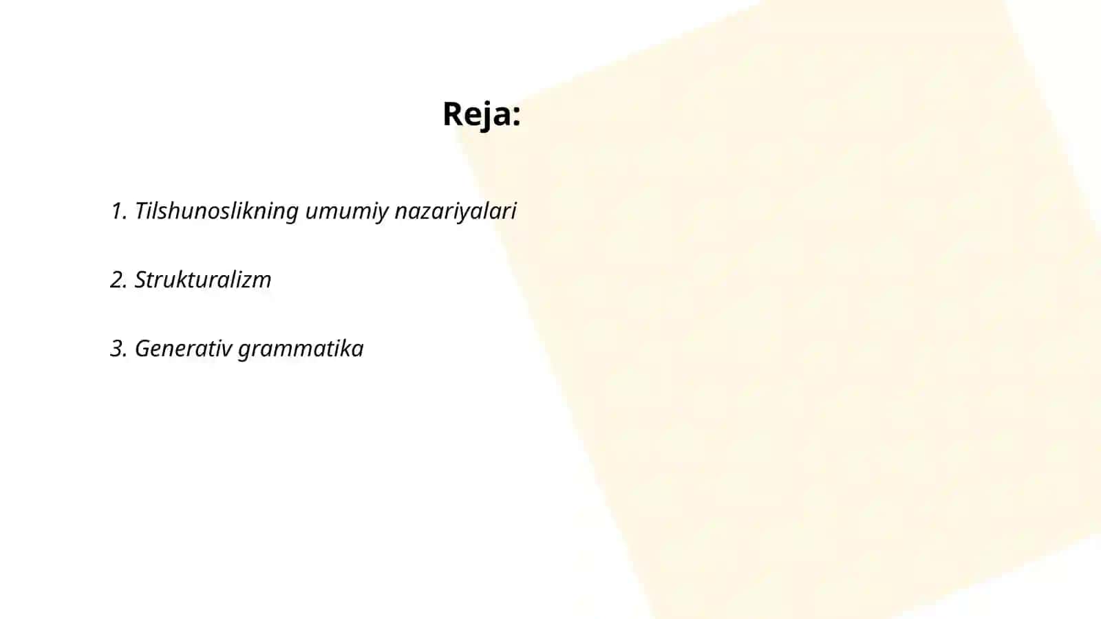 Tilshunoslikning umumiy nazariyalari 2
