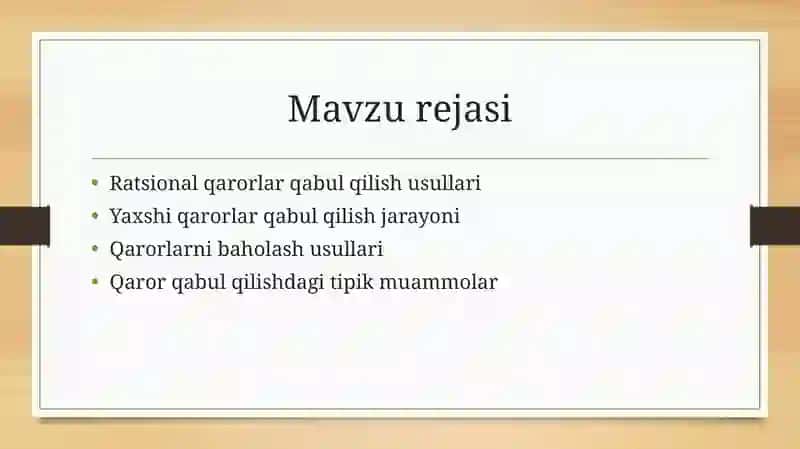 QARORLARNI BOSHQALAR BILAN BO‘LISHISH VA ULARNI ERGASHTIRISH 2