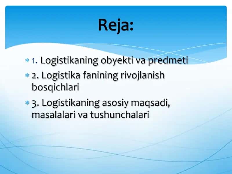 Logistikaning rivojlanish bosqichlari 2