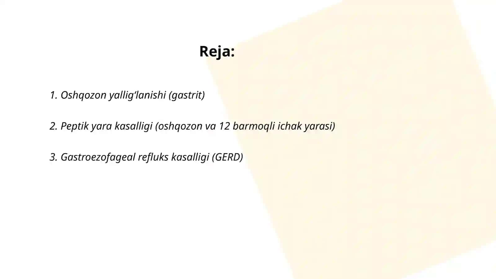 Ayirish a'zolarining kasalliklari 2