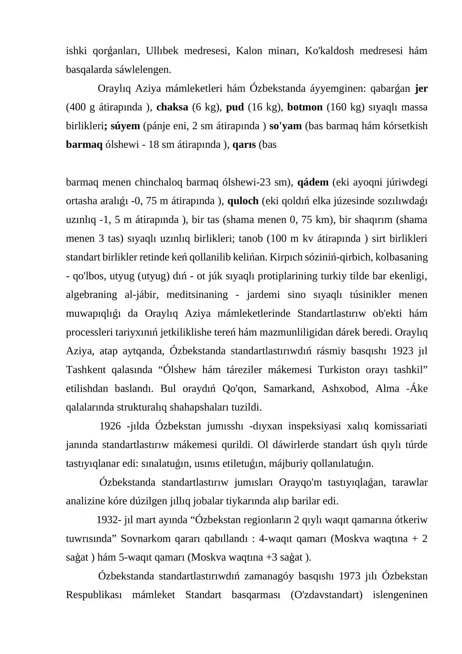STANDARTLASTIRIW HAQQINDA ULÍWMA TUSINIKLER 2