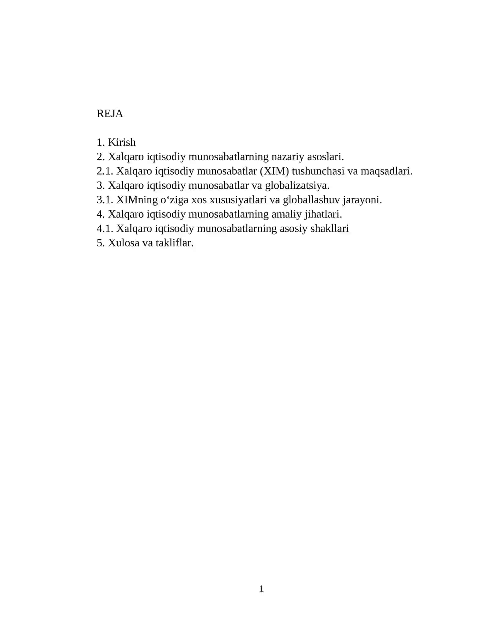 xalqaro iqtisodiy munosabatlarning mazmuni va shakllari 2