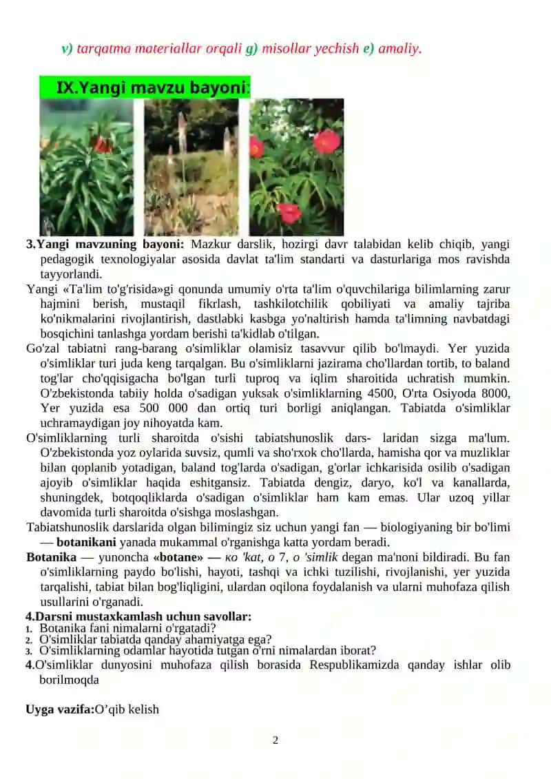 Botanika- o`simliklar haqidagi fan 2