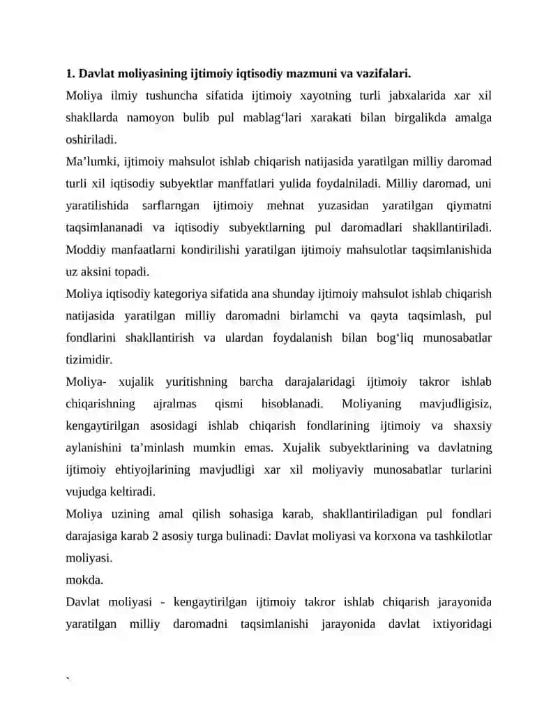 Davlat moliyaviy infratuzilmasining asosiy elementlari 2