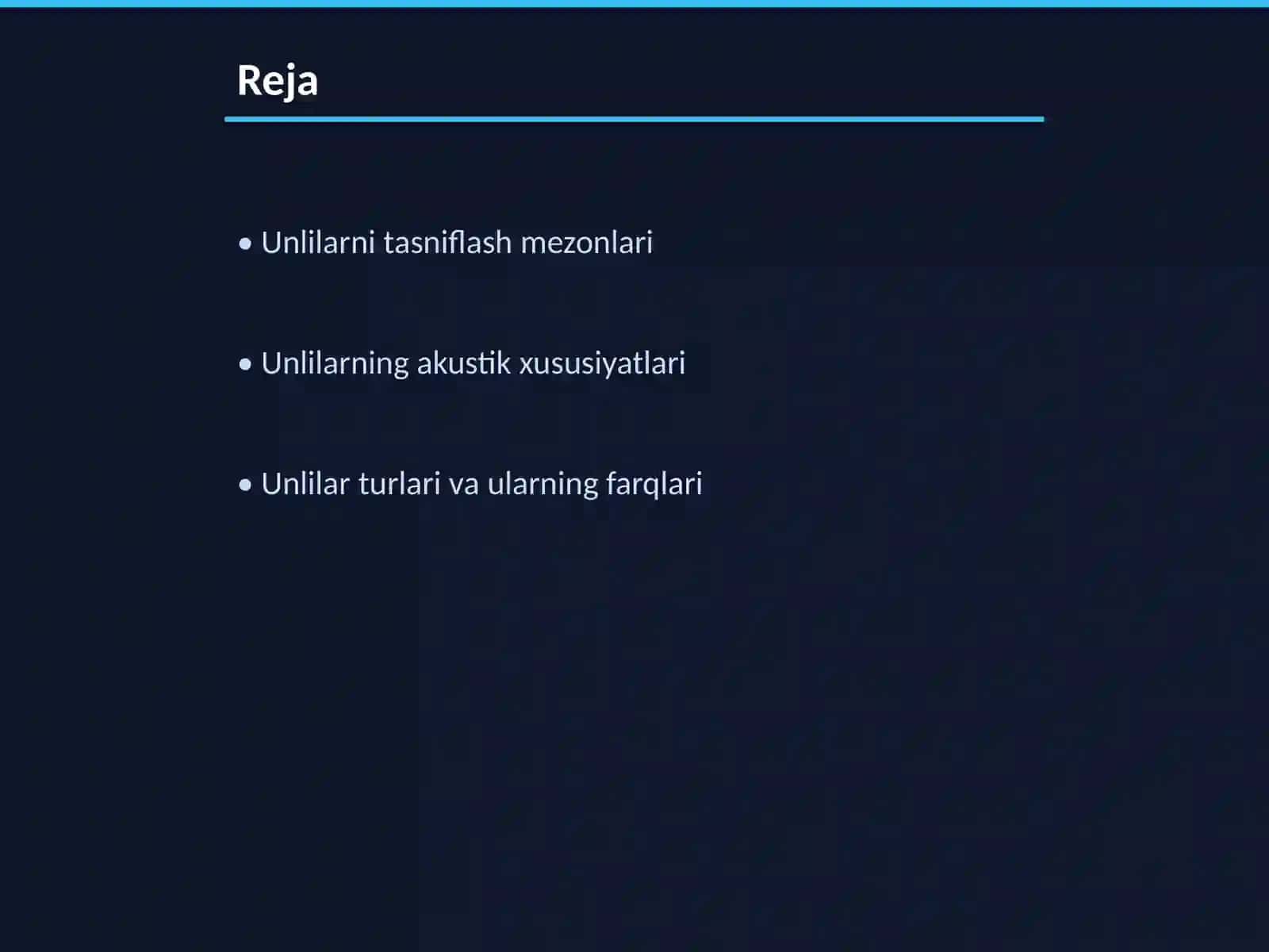 Unlilar tasnifi va tavsifi 2