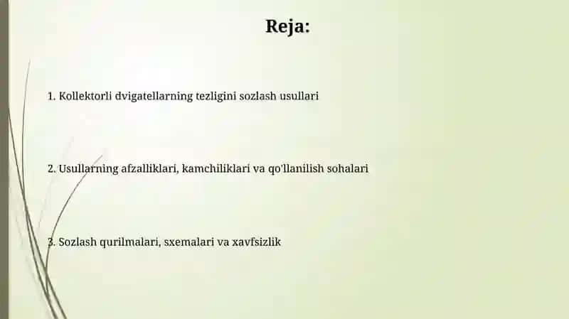 Kollektorli dvigatellarning tezlikni rostlash usullari 2